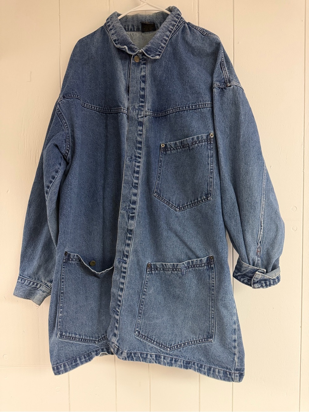 Vintage 1990’s Bad Boyz Jeans Men’s Long Denim Jacket- Size XL